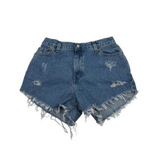 Levis 550 Relaxed Fit Vintage Cut-Off Jean Shorts Women's‎ 28 waist High Rise